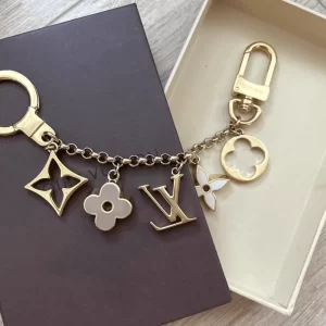 Fleur De Monogram Pastel Gold Chain Bag Charm