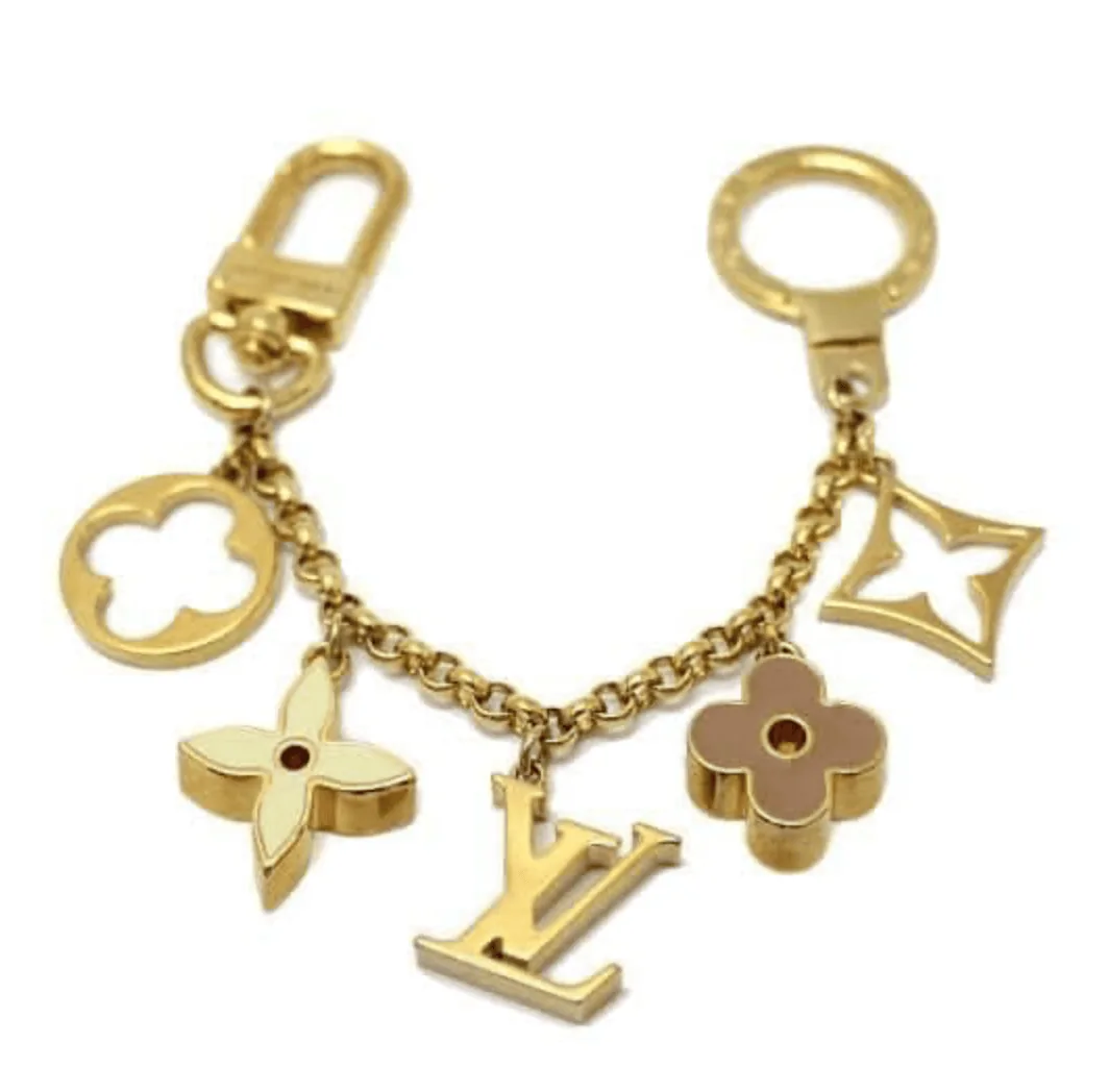 Fleur De Monogram Pastel Gold Chain Bag Charm — image 3