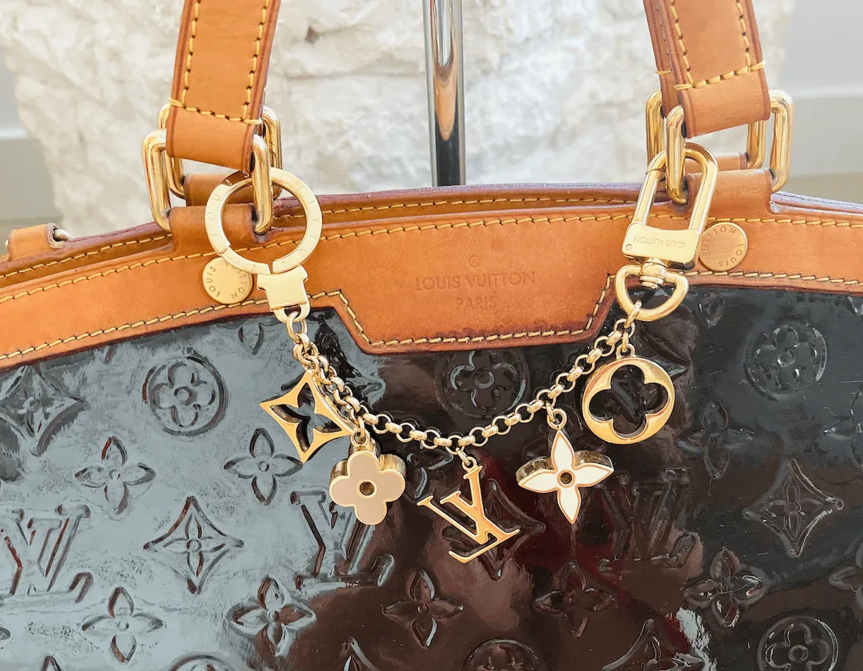 Fleur De Monogram Pastel Gold Chain Bag Charm — image 8