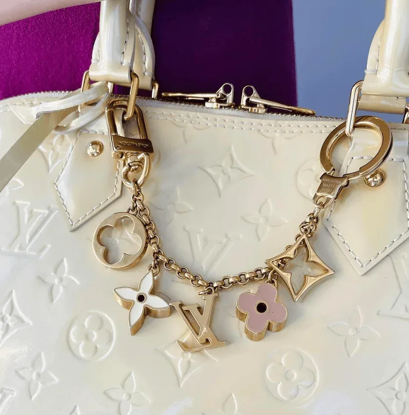 Fleur De Monogram Pastel Gold Chain Bag Charm — image 9