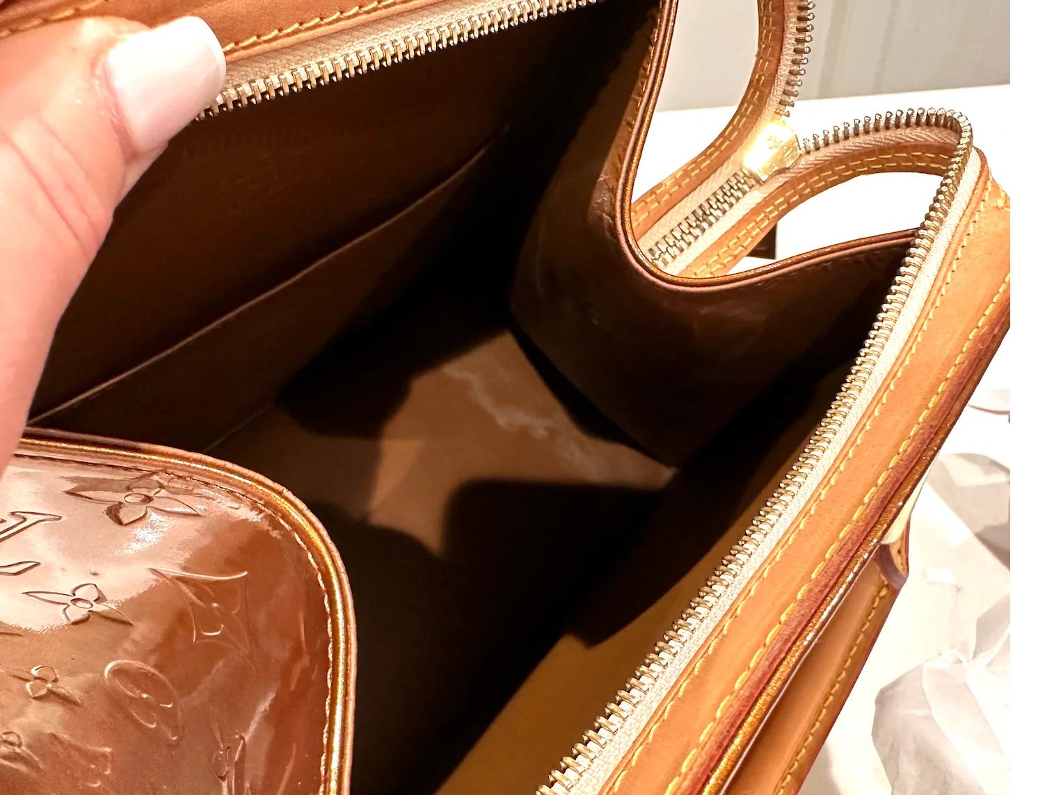 Forsyth Bronze Monogram Vernis Handbag — image 13