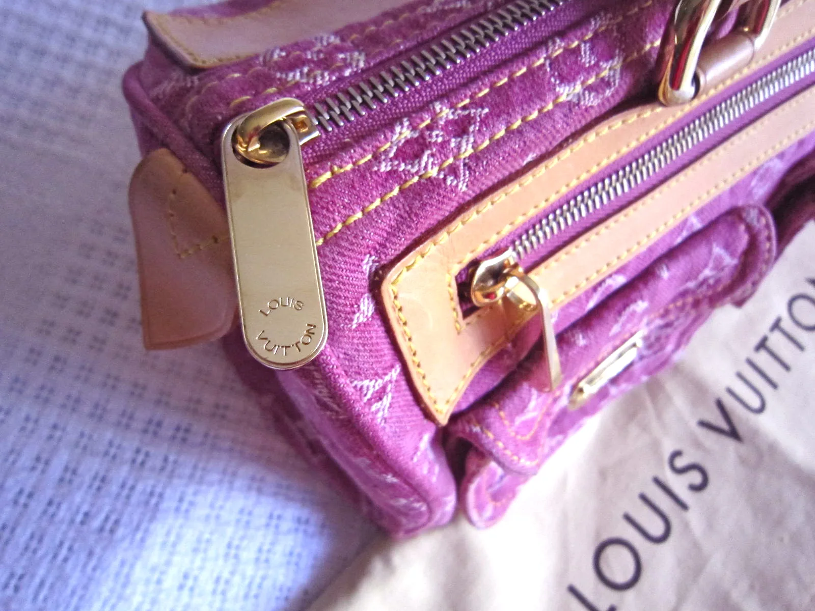 Fuchsia Monogram Denim Neo Speedy Handbag — image 4