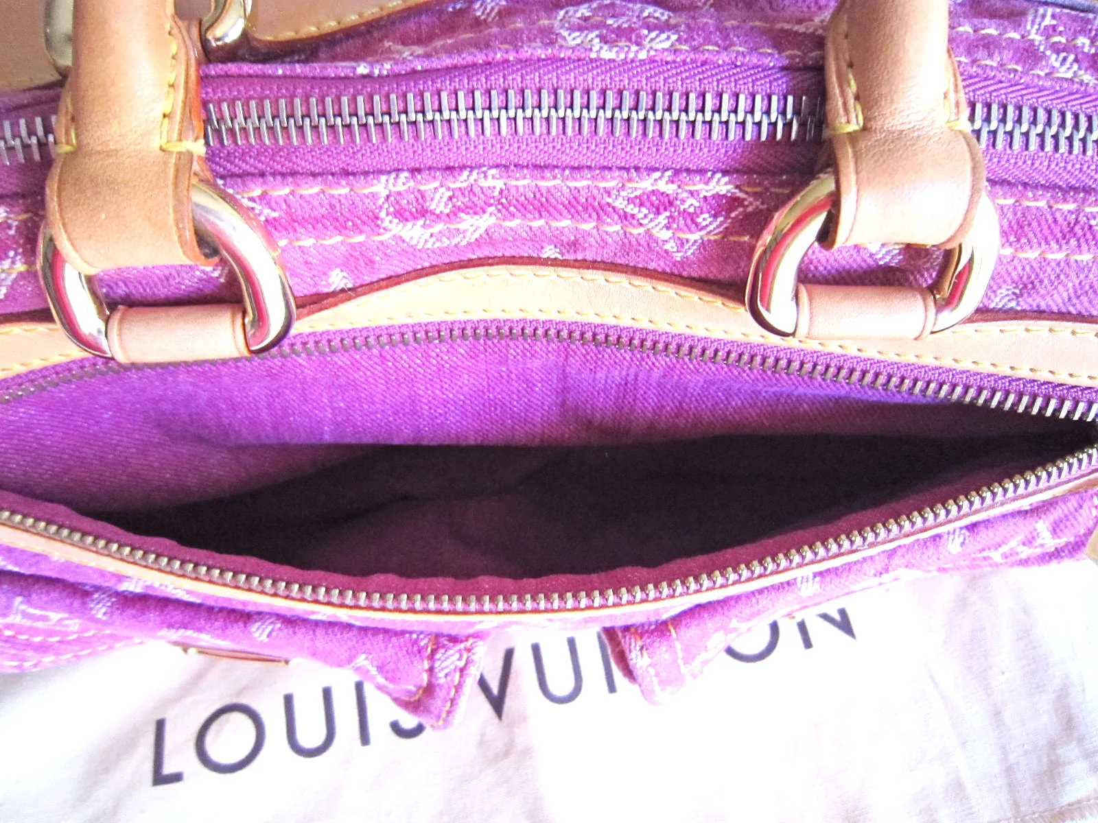 Fuchsia Monogram Denim Neo Speedy Handbag — image 7