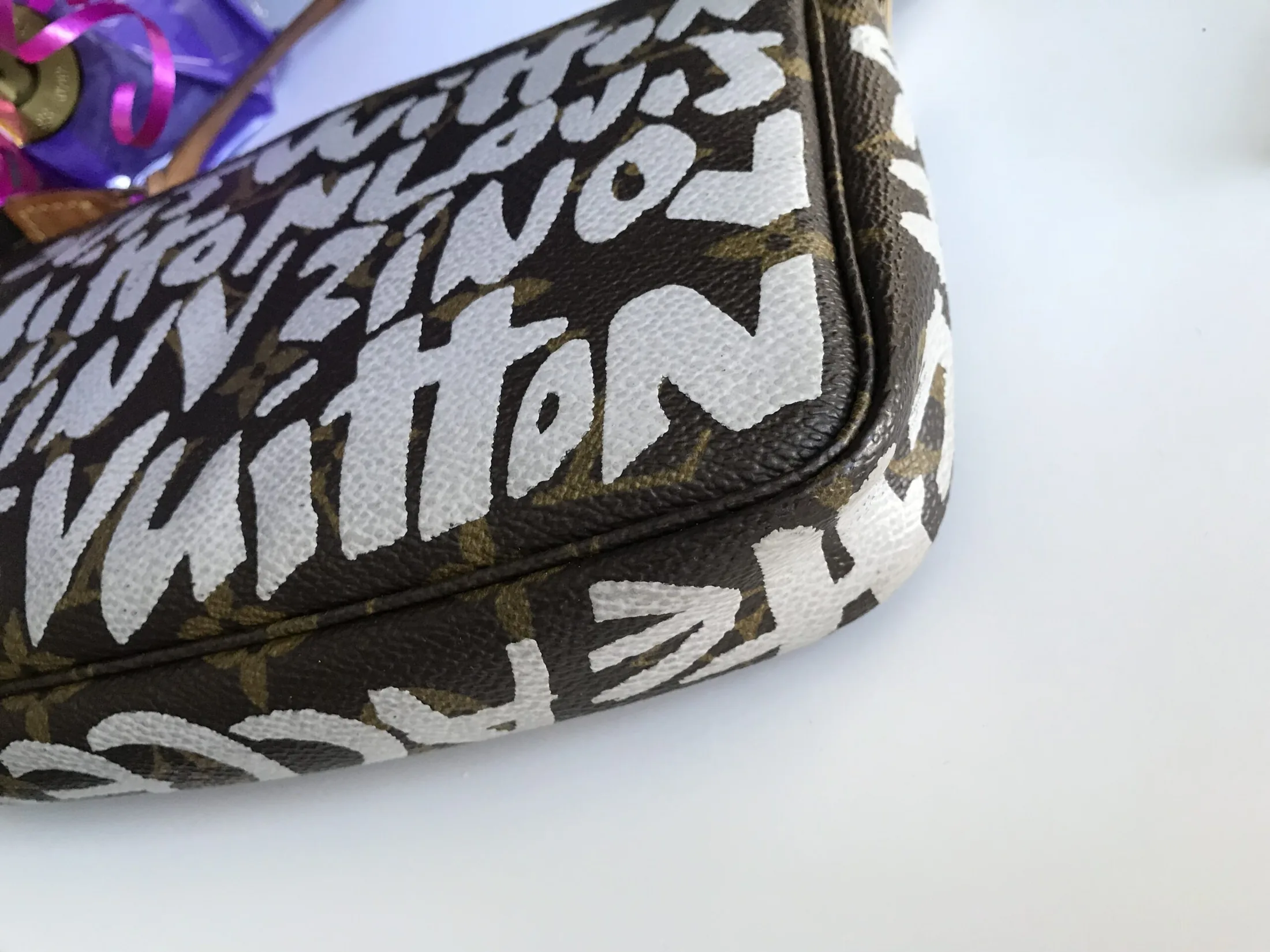 Graffiti Monogram Pochette Handbag w/Chain — image 13