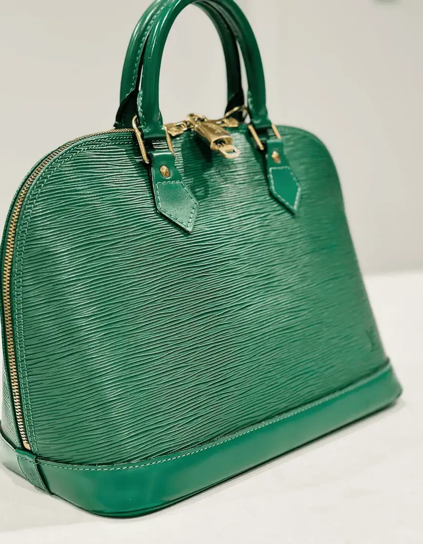 Green Epi Leather Alma Handbag
