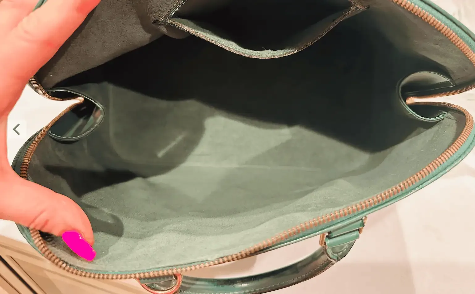 Green Epi Leather Alma Handbag — image 10