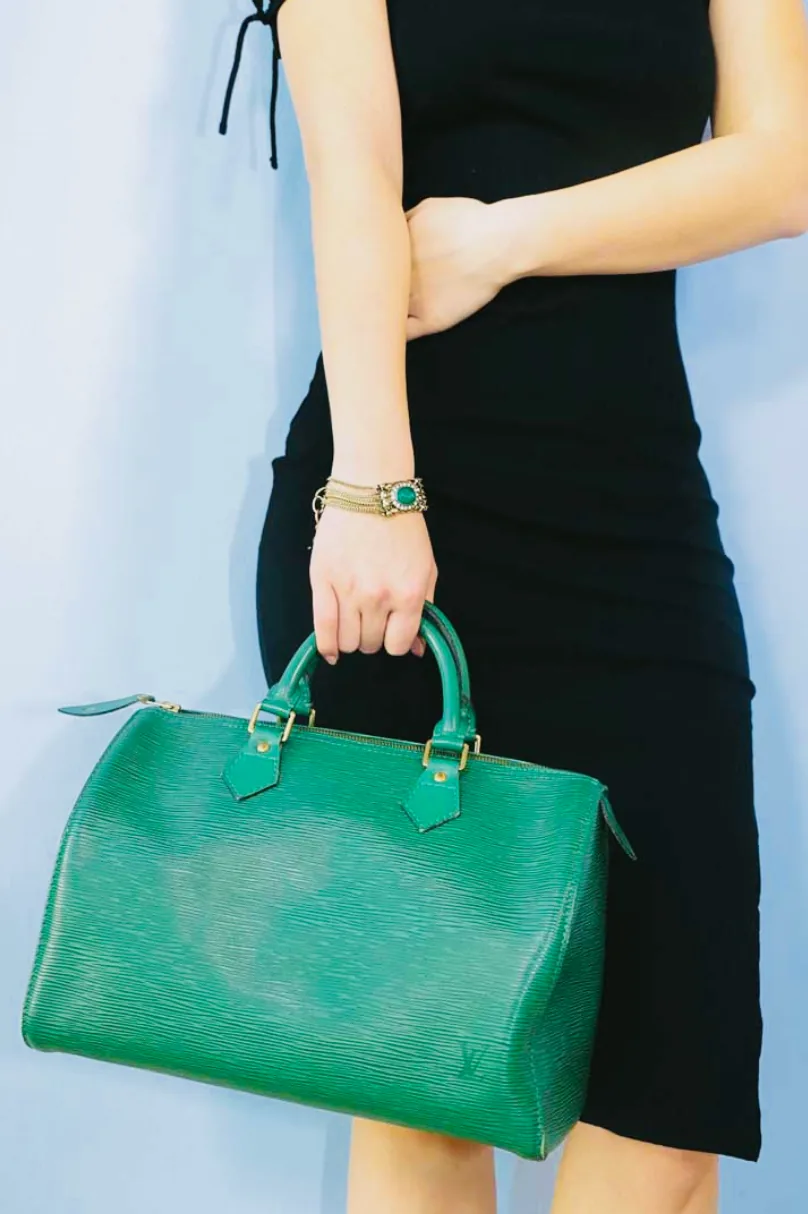 Green Epi Leather Speedy 35 Handbag