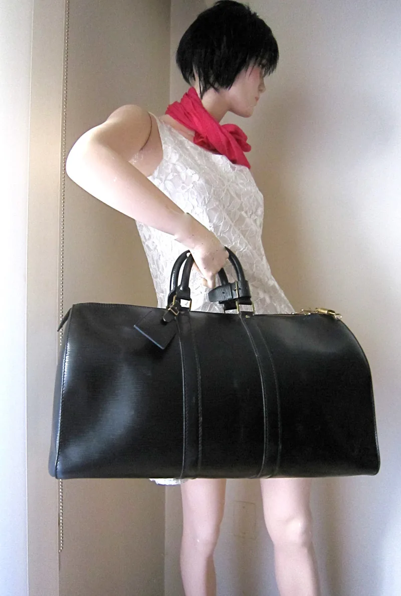 Keepall Black Epi Leather Travel Bag — image 11