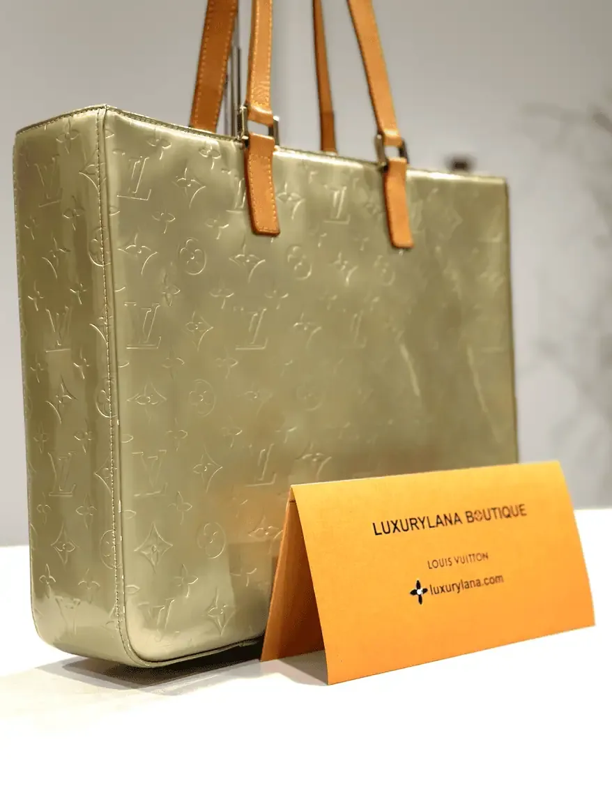 Large Columbus Silver Green-Yellow Tote Bag