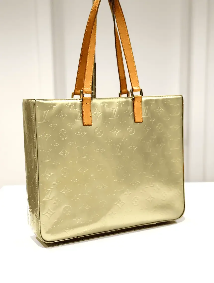 Large Columbus Silver Green-Yellow Tote Bag — image 5
