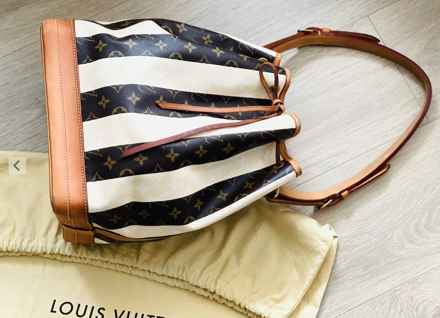 Limited Edition Monogram Rayures Noe GM Handbag — image 7