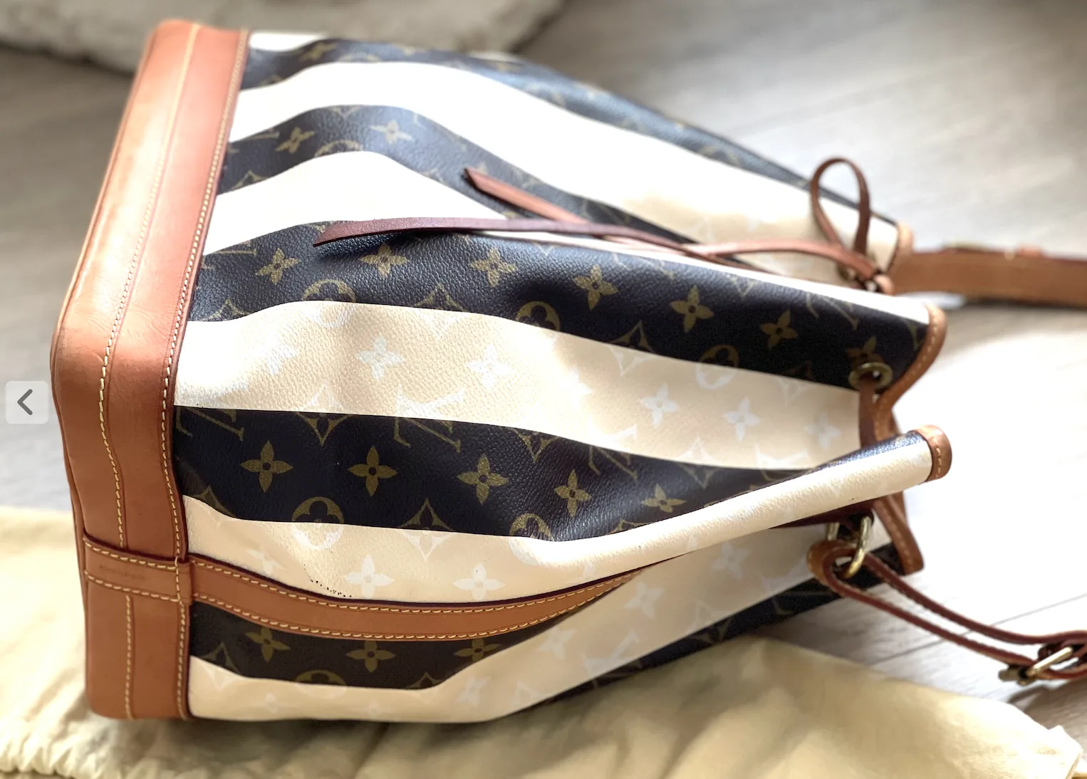 Limited Edition Monogram Rayures Noe GM Handbag — image 8