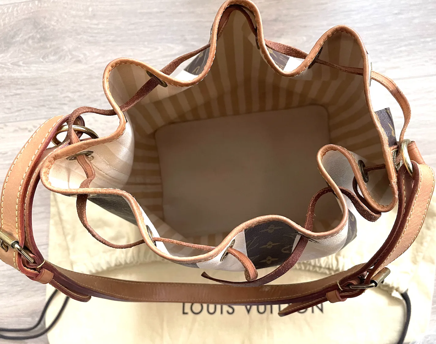Limited Edition Monogram Rayures Noe GM Handbag — image 13