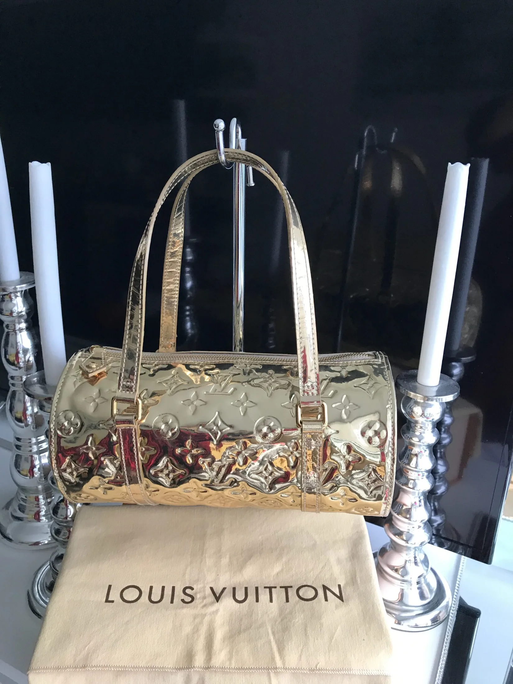Monogram Miroir Gold Papillon Handbag — image 7