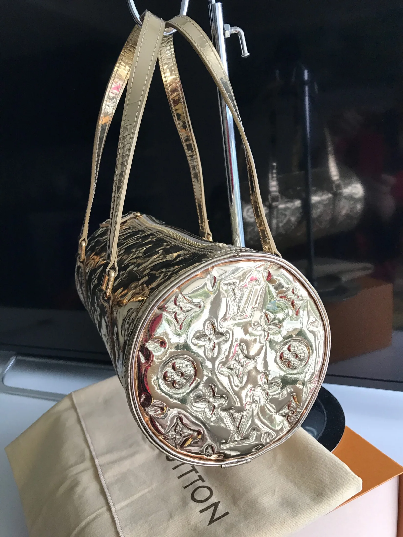 Monogram Miroir Gold Papillon Handbag — image 10