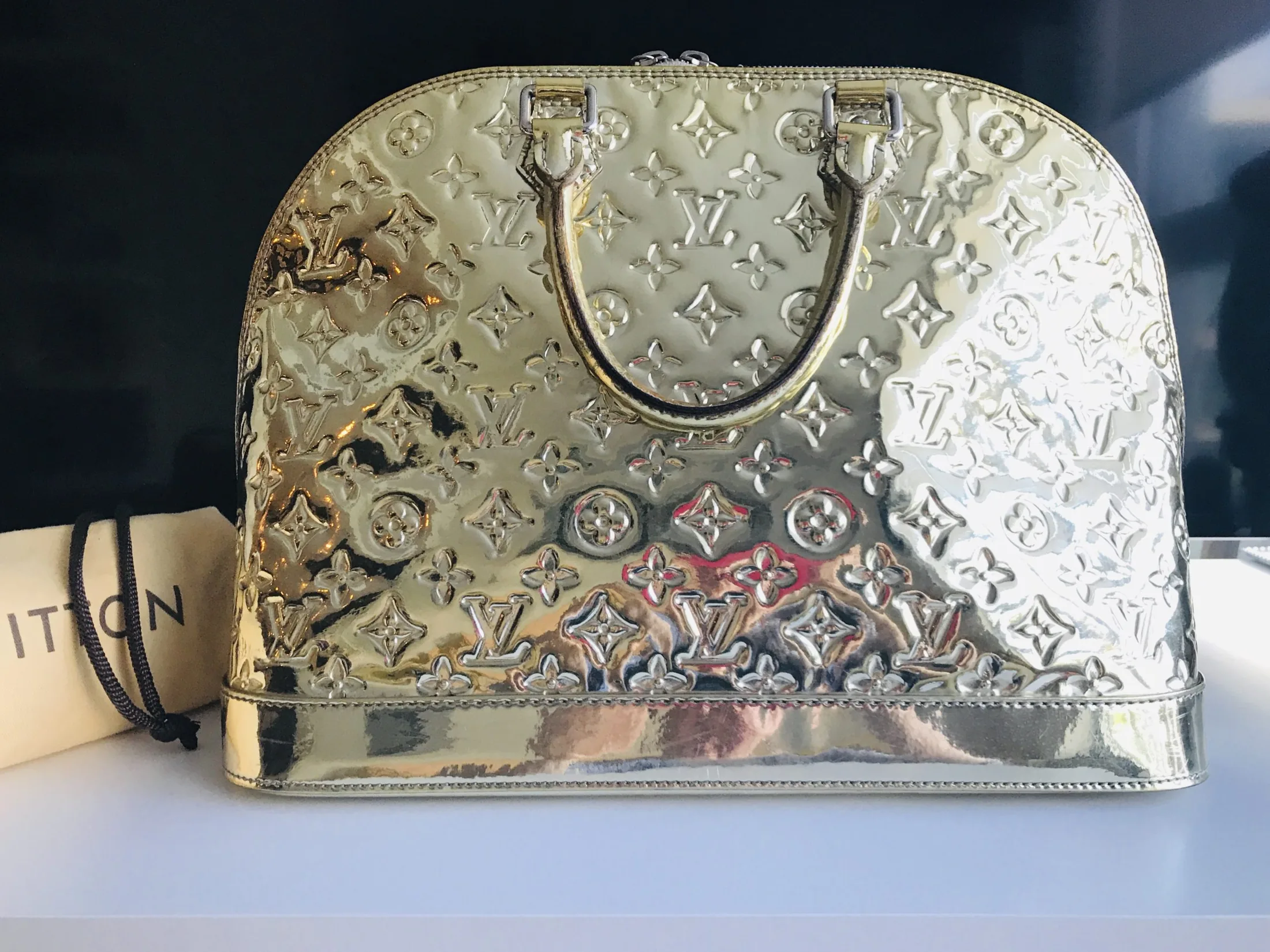 Louis Vuitton Miroir Mirror Gold Alma GM Handbag — image 5
