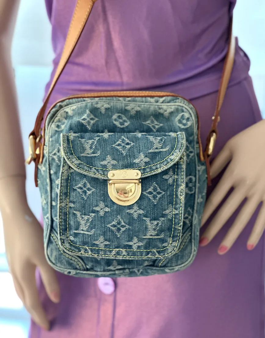 Monogram Blue Denim Cross Body Camera Bag — image 5