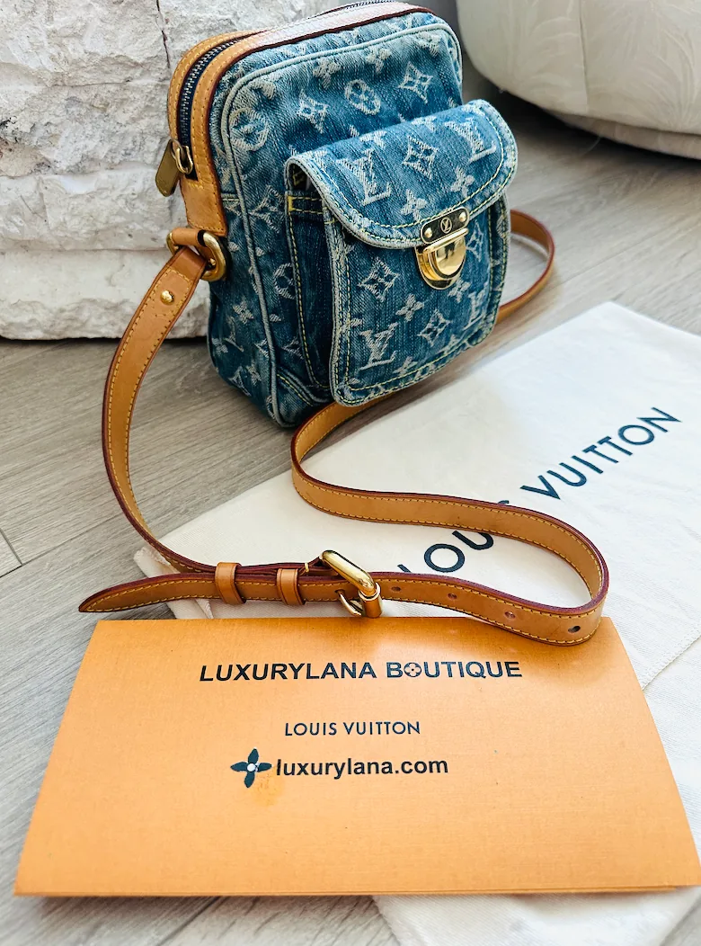 Monogram Blue Denim Cross Body Camera Bag — image 7