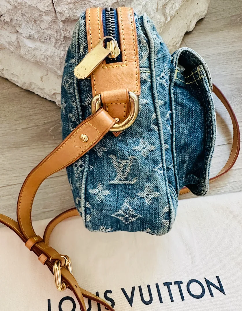 Monogram Blue Denim Cross Body Camera Bag — image 8