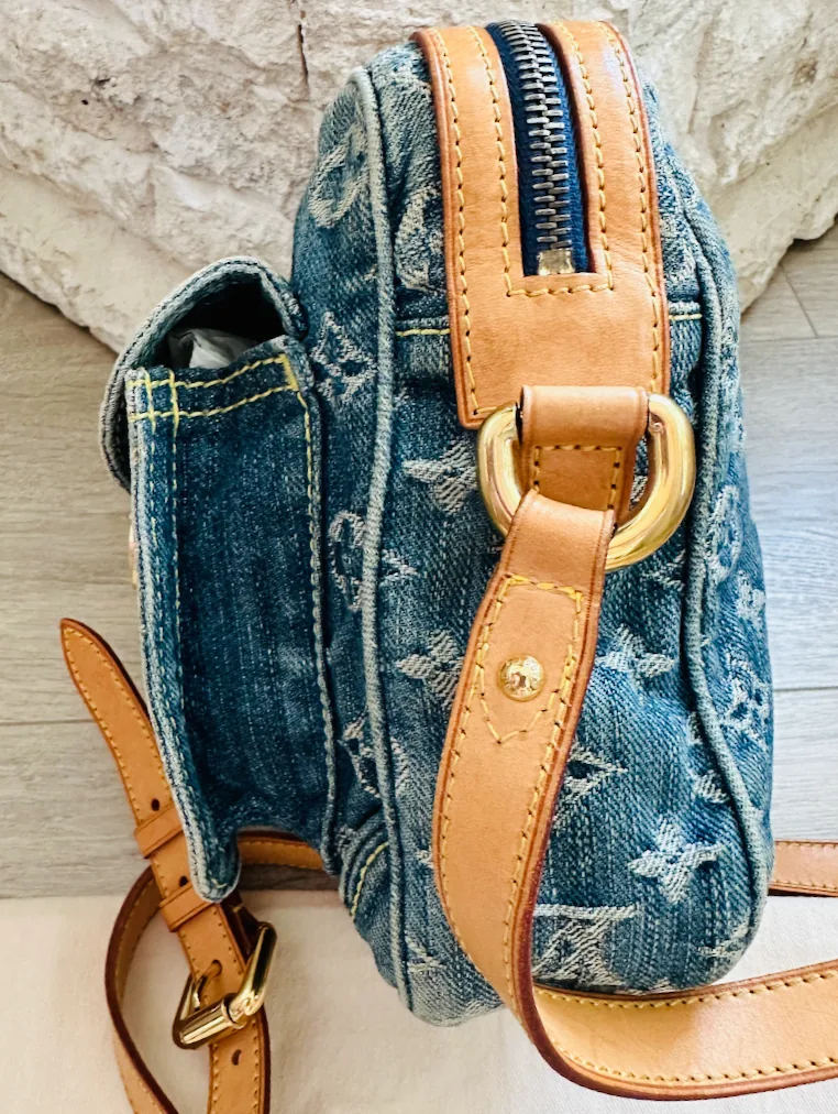 Monogram Blue Denim Cross Body Camera Bag — image 9