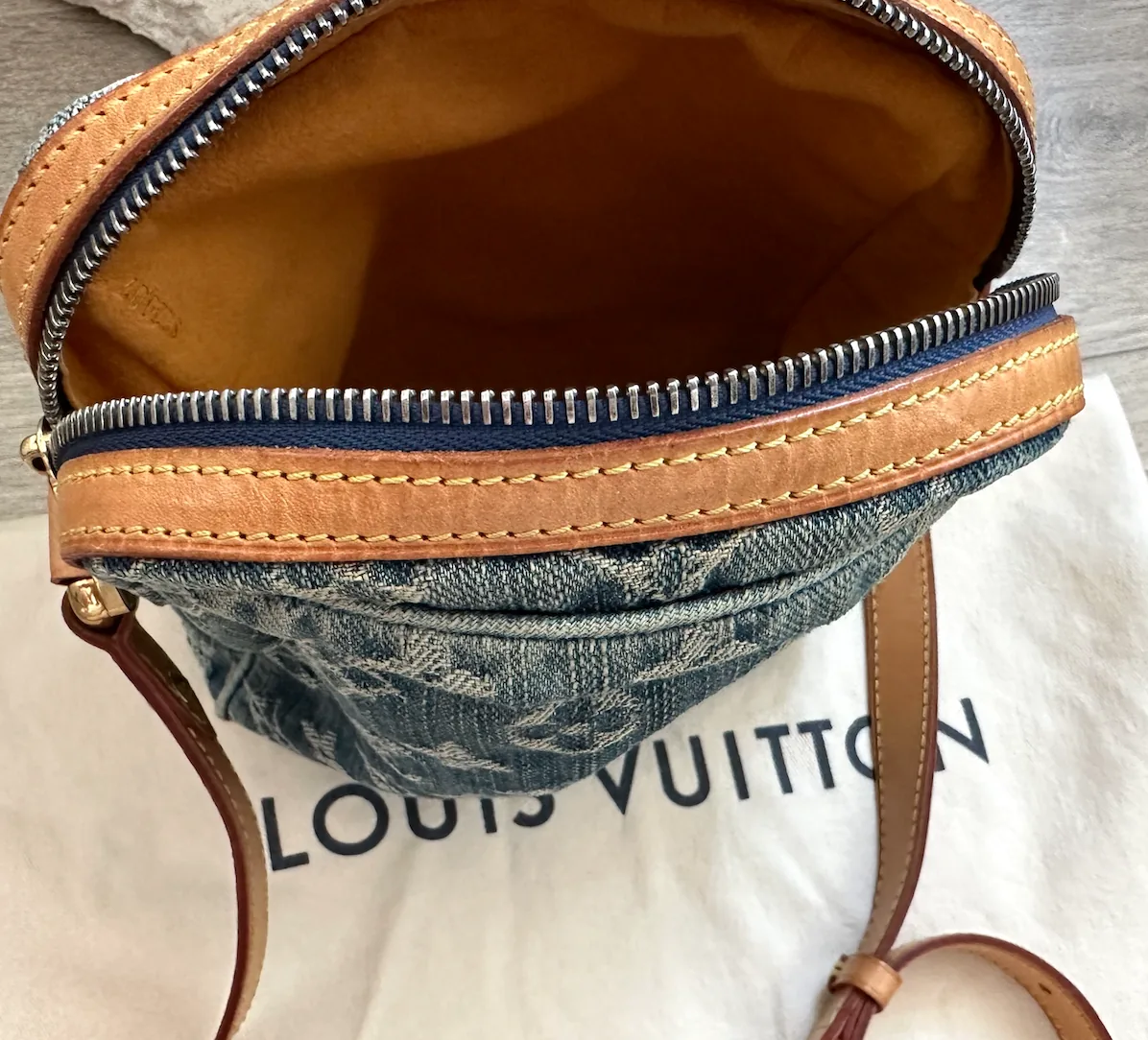 Monogram Blue Denim Cross Body Camera Bag — image 11