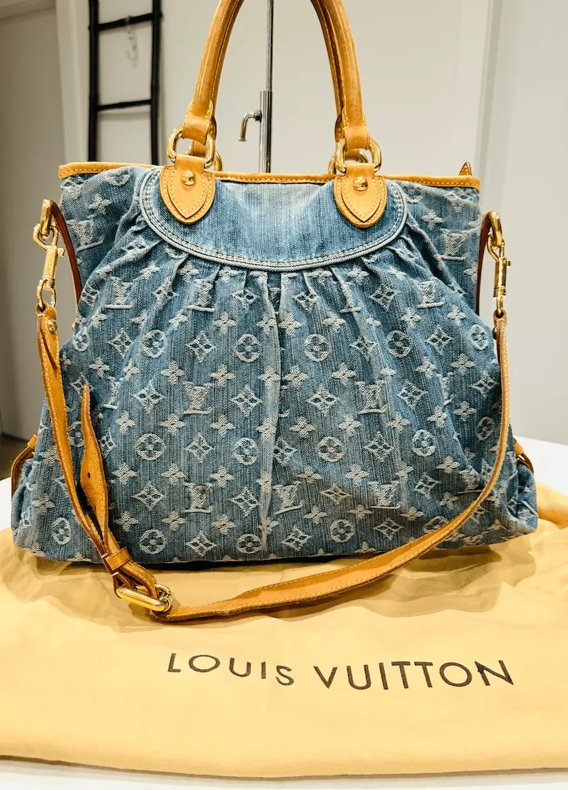 Monogram Blue Denim Neo Cabby MM Handbag