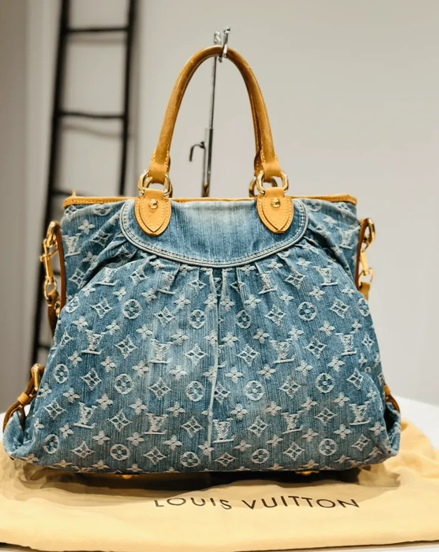 Monogram Blue Denim Neo Cabby MM Handbag — image 5