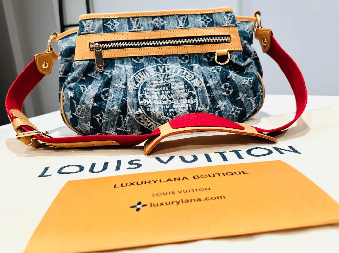 Monogram Denim Raye Porte Epaule 2 Way MM Handbag