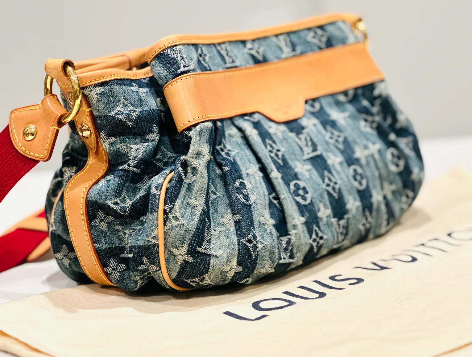 Monogram Denim Raye Porte Epaule 2 Way MM Handbag — image 2