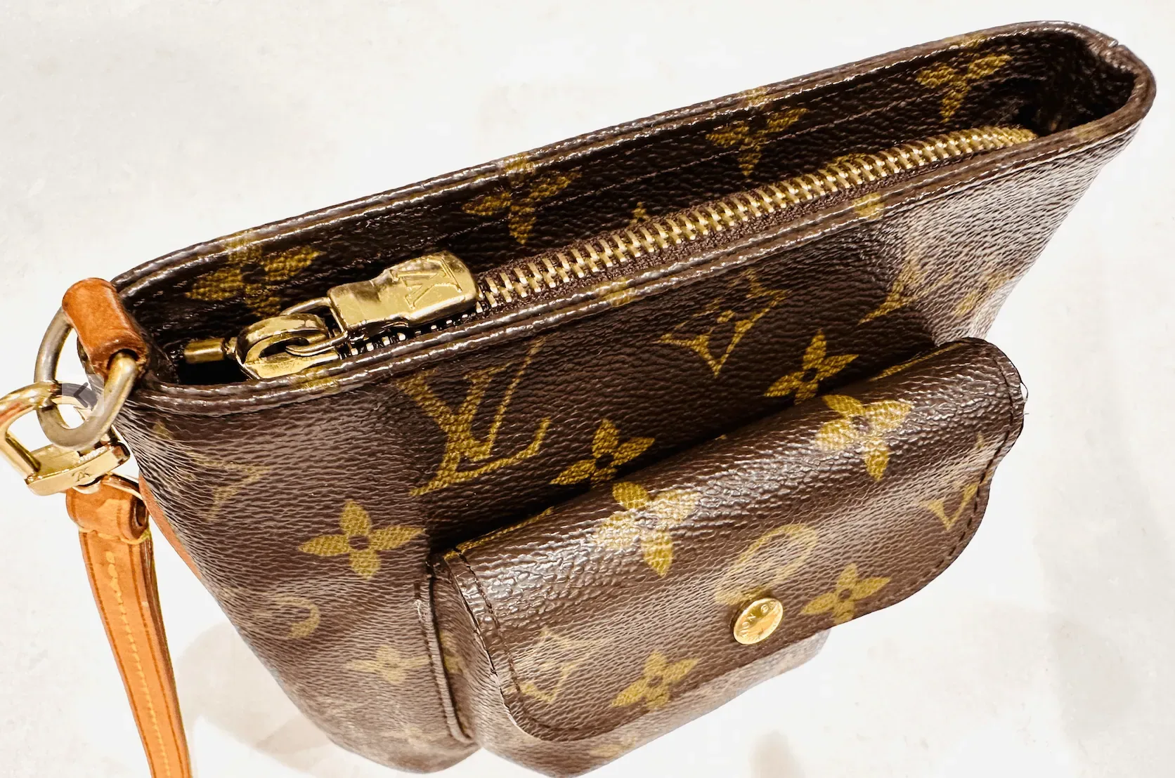 Monogram Partition Wristlet Pouch Bag — image 8