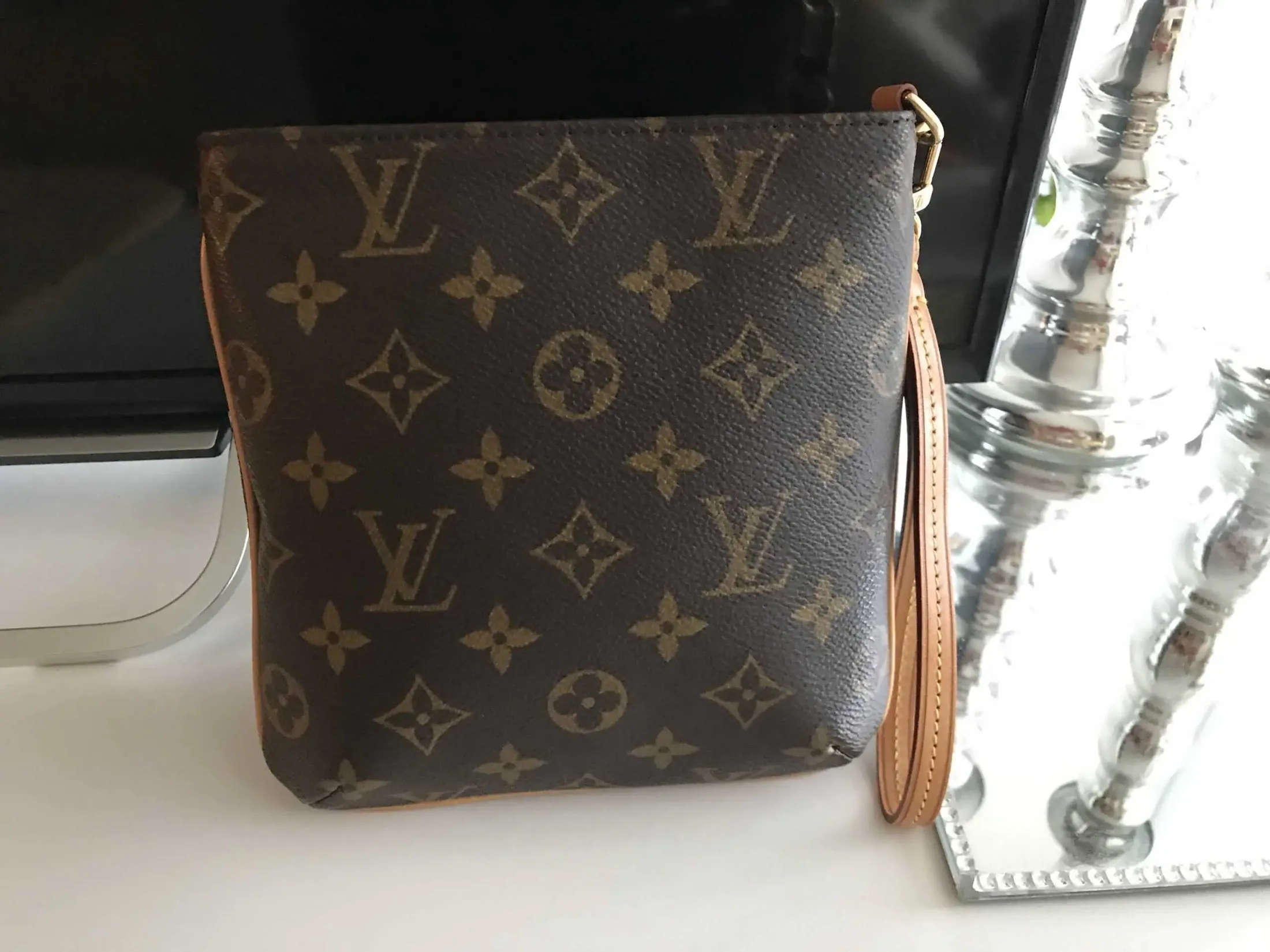Monogram Partition Wristlet Pouch Bag — image 4