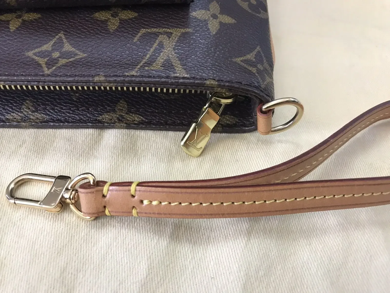 Monogram Partition Wristlet Pouch Bag — image 5