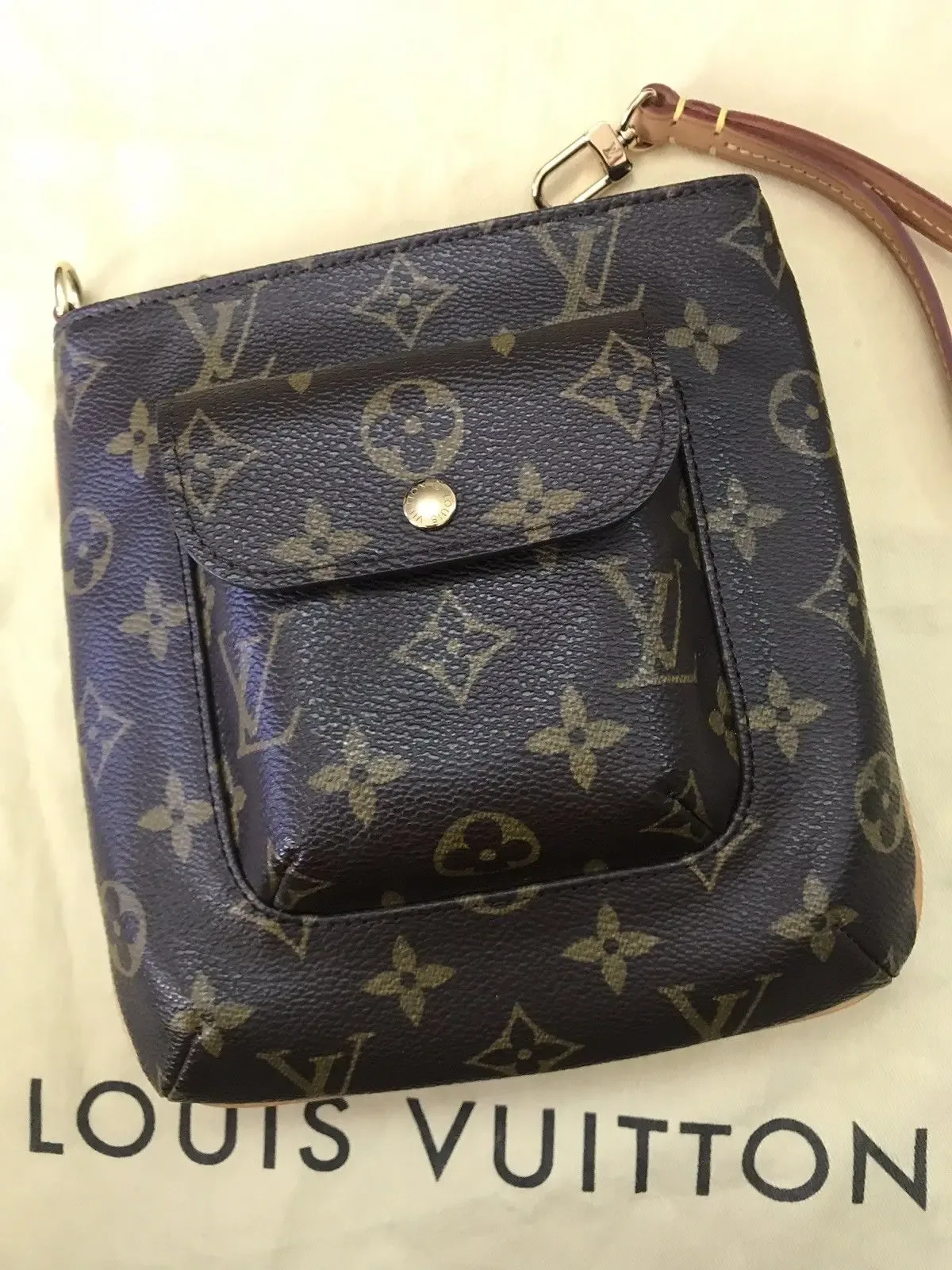 Monogram Partition Wristlet Pouch Bag — image 6