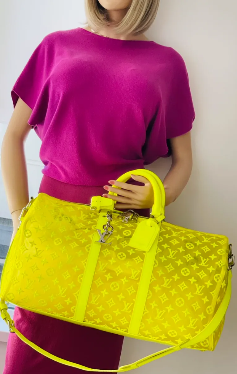 Monogram See Through Mesh Neon Keepall Bandoulière 50 Handbag — image 4