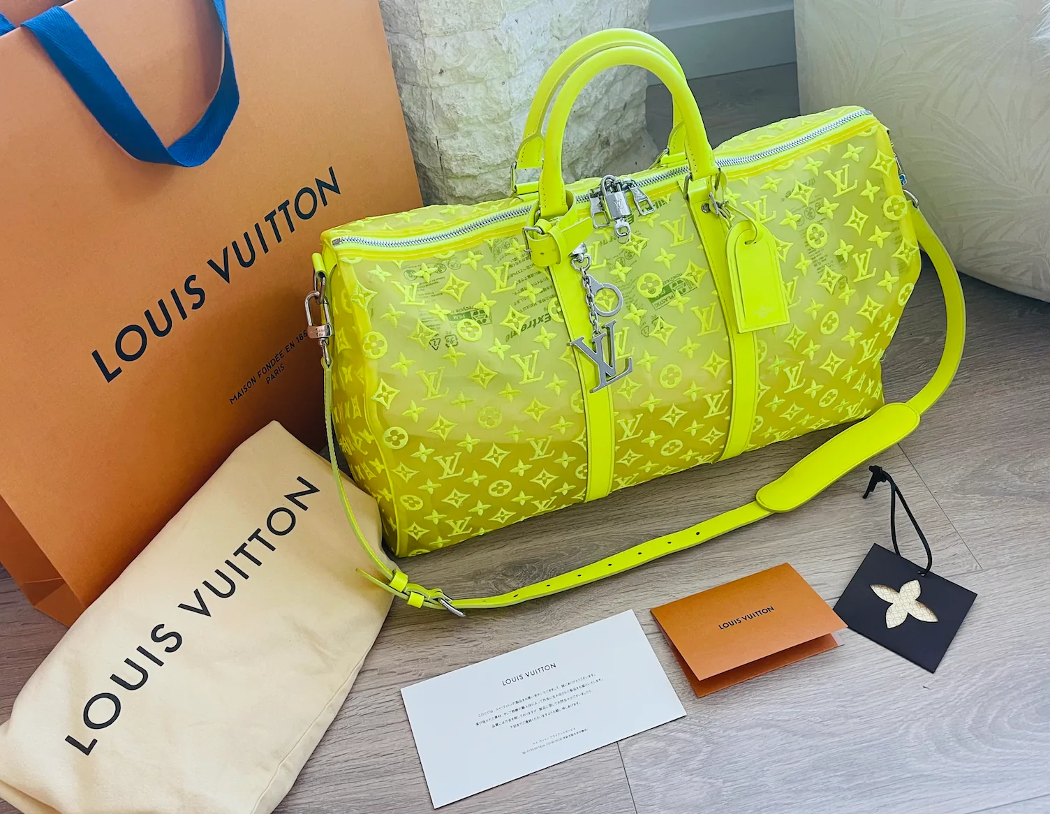 Monogram See Through Mesh Neon Keepall Bandoulière 50 Handbag — image 6