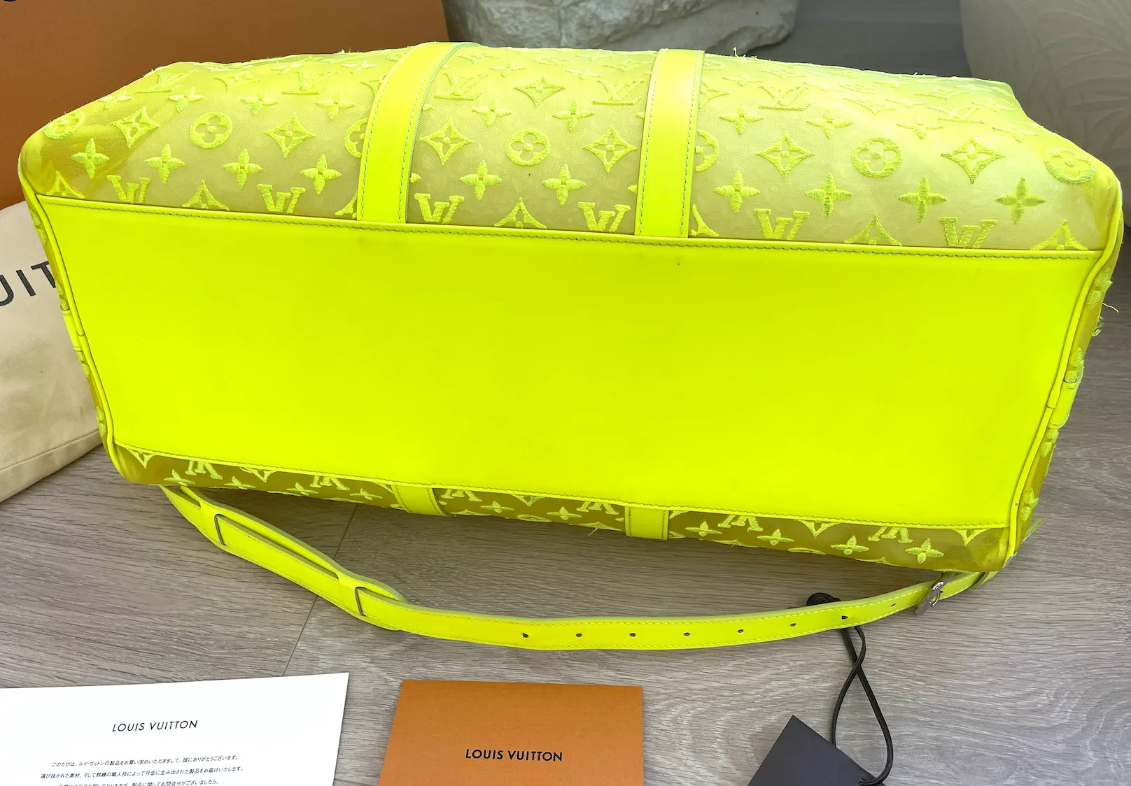 Monogram See Through Mesh Neon Keepall Bandoulière 50 Handbag — image 9