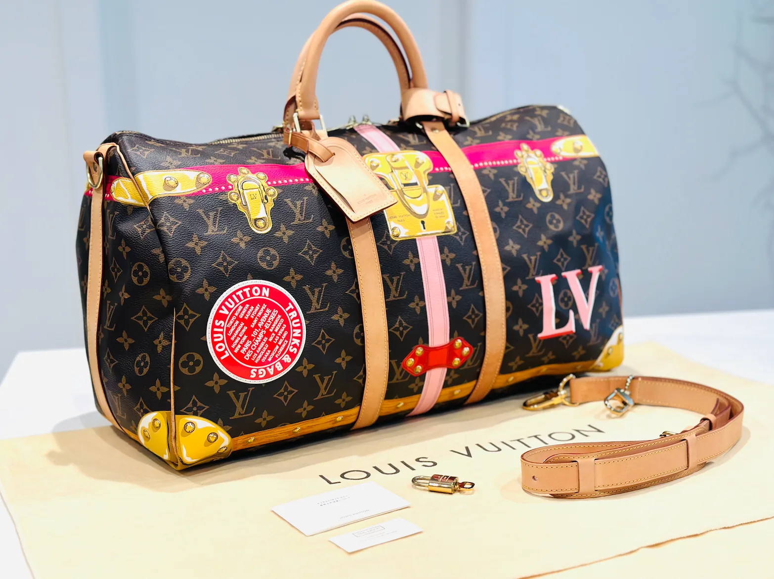 Monogram Summer Trunks Keepall Bandolier 50