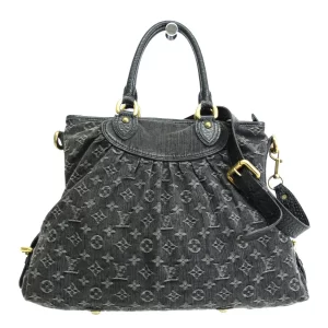 Black Monogram Denim Neo Cabby Shoulder Bag