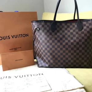 Louis Vuitton Neverfull GM Damier Ebene Tote Handbag