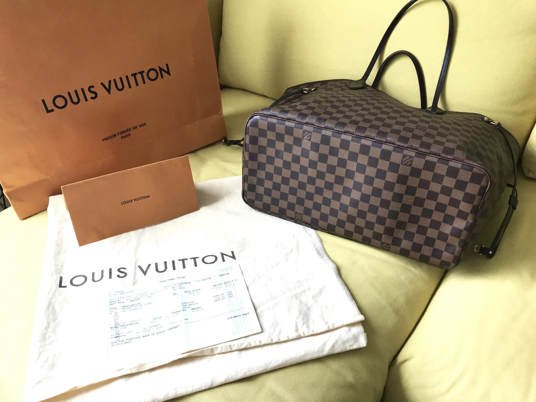 Louis Vuitton Neverfull GM Damier Ebene Tote Handbag — image 8