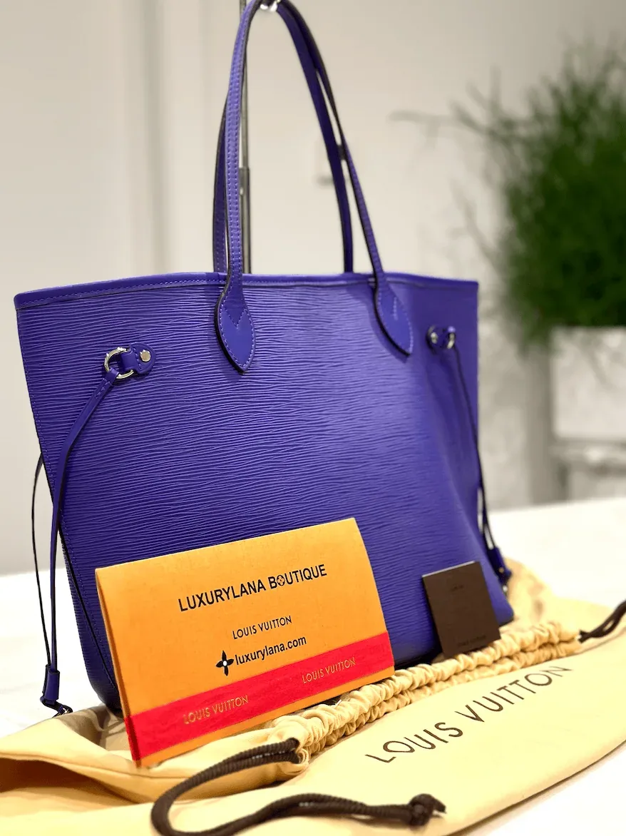 Neverfull MM Figure Epi Leather Purple Handbag