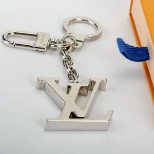 Palladium Plated LV Initiales Key Holder/Bag Charm