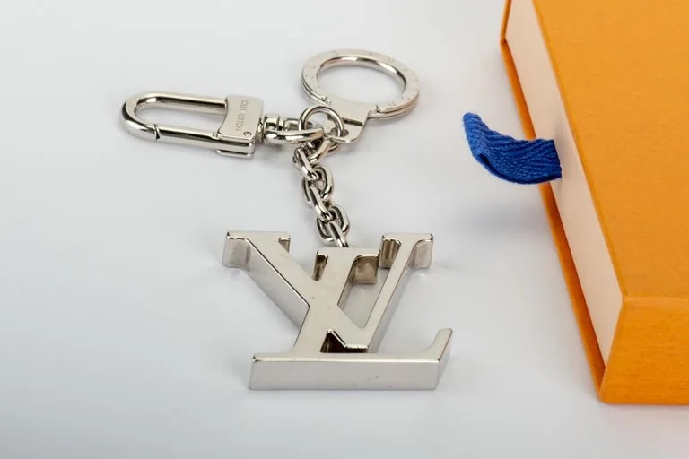 Palladium Plated LV Initiales Key Holder/Bag Charm