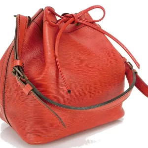 Petit Noe Red Epi Leather Bucket Bag