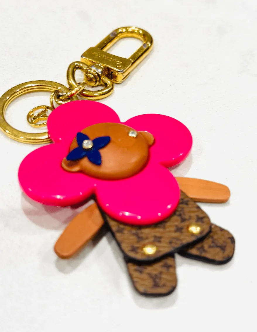 Louis Vuitton Pink Resin Puppet Monogram Flower Wood Vivienne Key Holder/Bag Charm — image 2