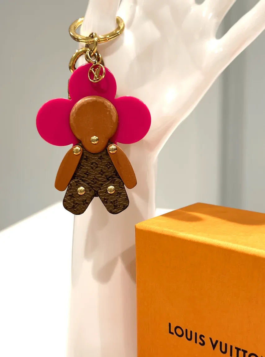 Louis Vuitton Pink Resin Puppet Monogram Flower Wood Vivienne Key Holder/Bag Charm — image 5