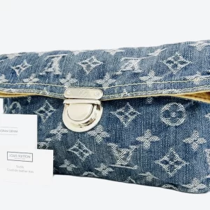 Plate Blue Monogram Denim Clutch