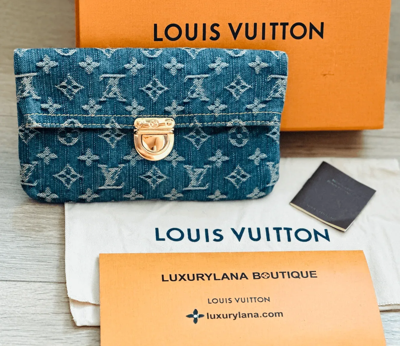 Plate Blue Monogram Denim Clutch — image 2