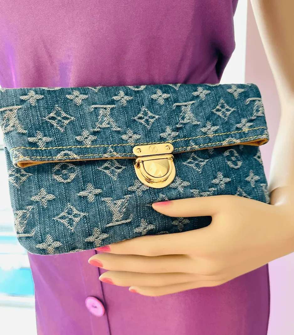 Plate Blue Monogram Denim Clutch — image 3