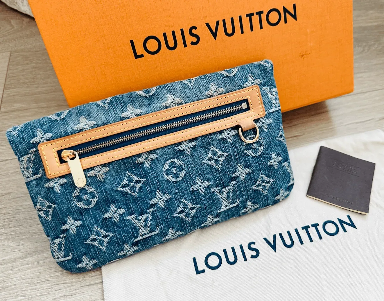 Plate Blue Monogram Denim Clutch — image 5